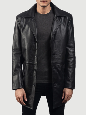 Men’s Classmith Black Leather Coat