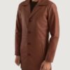 Men’s Classmith Brown Leather Coat - Image 2