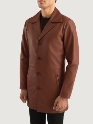 Men’s Classmith Brown Leather Coat