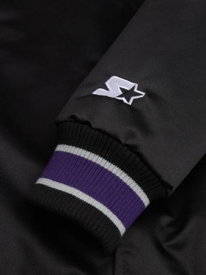 Men’s Colorado Rockies Classic Black Satin Varsity Jacket