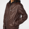 Men’s Cooper Racer Leather Jacket With Removable Hood