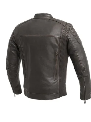 Men’s Crusader Motorcycle Black Leather Jacket