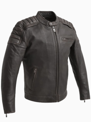 Men’s Crusader Motorcycle Black Leather Jacket