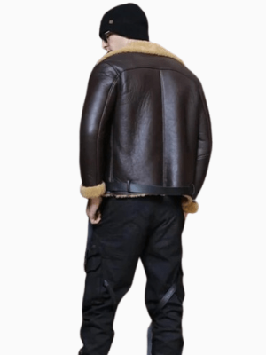 Men’s Dark Brown Flight B3 Shearling Sheepskin Leather Jacket