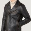Men’s Davis Moto Cow Rub Off Black Jacket - Image 2