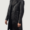 Men’s Don Long Black Leather Coat - Image 2