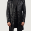 Men’s Don Long Black Leather Coat