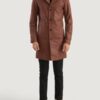 Men’s Don Long Brown Leather Coat