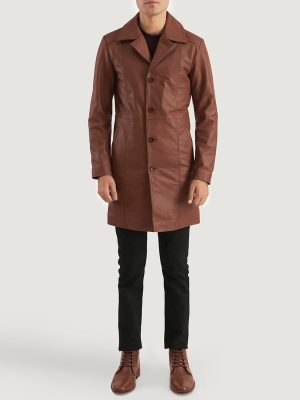 Men’s Don Long Brown Leather Coat
