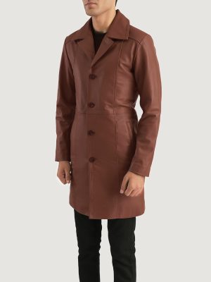 Men’s Don Long Brown Leather Coat