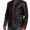 Men’s Drakeshire Brown Leather Jacket - Image 2