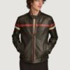 Men’s Elliot Striped Black Racing Jacket
