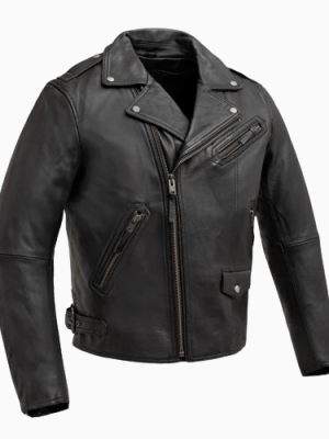 Men’s Enforcer Motorcycle Black Leather Jacket