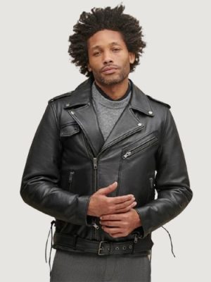 Men’s Finn Leather Rider Black Jacket With Thinsulate Lining