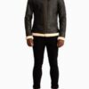 Men’s Francis B-3 Brown & Cream Leather Bomber Jacket