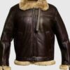 Men’s Fur Aviator Flying Pilot Bomber Brown Jacket