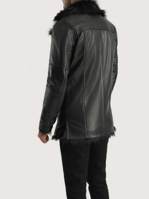 Men’s Furcliff Black Leather Coat