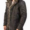Men’s Furlong Black Leather Coat - Image 2