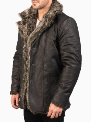 Men’s Furlong Black Leather Coat