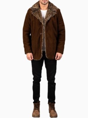 Men’s Furlong Brown Suede Leather Coat