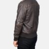 Men’s Glen Street Brown Leather Bomber Jacket - Image 2