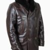 Men’s Great Western Winter Brown Leather Peacoat - Image 2