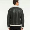 Men’s Grizzly Sheepskin Aviator Black Shearling Leather Jacket - Image 2