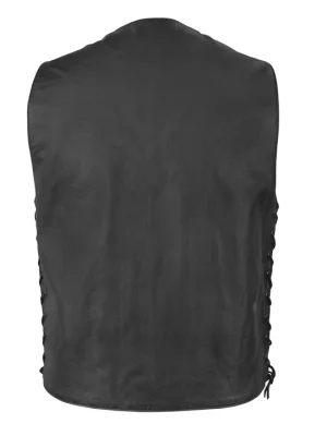 Men’s Gun Slinger Motorcycle Western Style Leather Vest