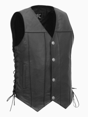 Men’s Gun Slinger Motorcycle Western Style Leather Vest