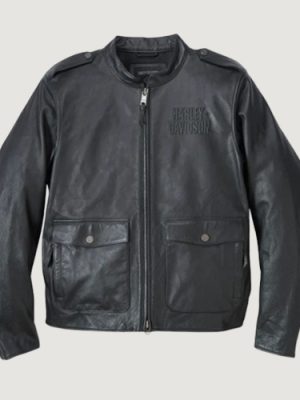 Men’s H-D Flex Layering System Captains Leather Jacket Black Outer Layer