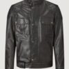 Men’s Hand Waxed Leather Black Brooklands Motorcycle Jacket
