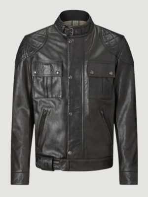 Men’s Hand Waxed Leather Black Brooklands Motorcycle Jacket