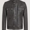 Men’s Hand Waxed Leather Black Gangster Jacket