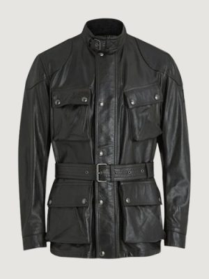 Men’s Hand Waxed Leather Black Trialmaster Panther Jacket