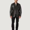 Men’s Hand Waxed Leather Black Trialmaster Panther Jacket - Image 2
