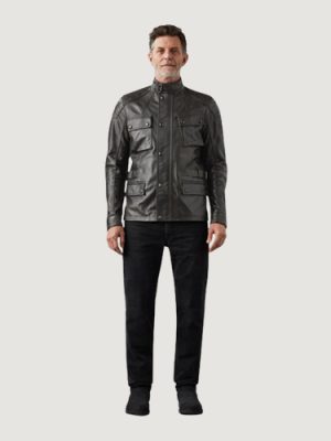 Men’s Hand Waxed Leather Black Turner Motorcycle Jacket