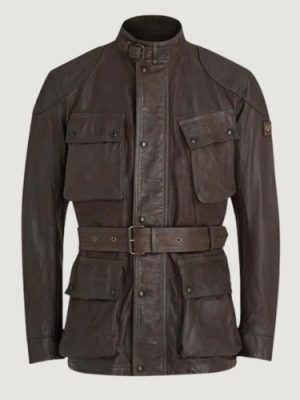 Men’s Hand Waxed Leather Brown Trialmaster Panther Jacket