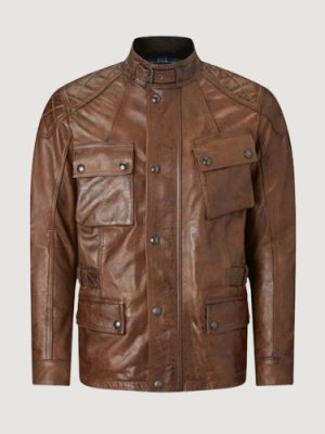 Men’s Hand Waxed Leather Brown Turner Motorcycle Jacket