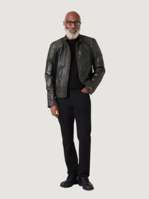 Men’s Hand Waxed Leather Black Outlaw Jacket