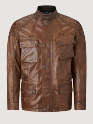 Men’s Hand Waxed Leather Turner Motorcycle Brown Jacket