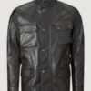Men’s Hand Waxed Leather Turner Motorcycle Black Jacket