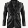 Men’s Harper Black Leather Blazer