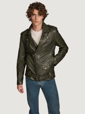 Men’s Hayes Asymmetric Black/Olive Moto Jacket
