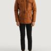 Men’s Hunter Tan Brown Fur Leather Jacket