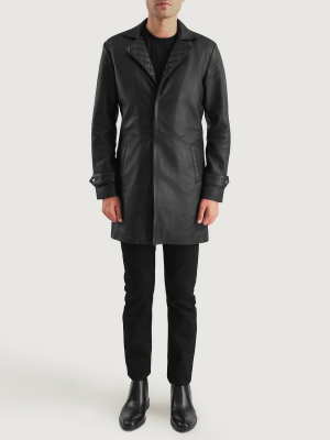 Men’s Infinity Black Leather Coat