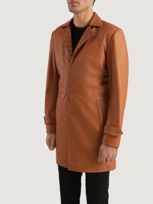 Men’s Infinity Tan Brown Leather Coat