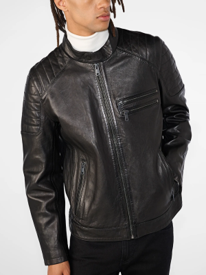 Men’s Jace Multi Pocket Racer Leather Jacket