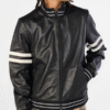 Men’s Jacob Track Black Bomber Jacket With Stripe