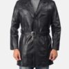 Men’s Jordan Black Leather Coat