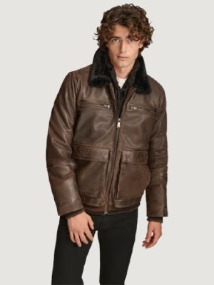 Men’s Julian Brown Faux Shearling Aviator